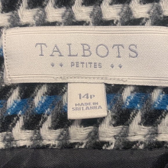Talbots Houndstooth Wool Blend Lined Short Pencil Skirt Size 14 P - Picture 4 of 11